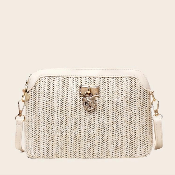 OFF WHITE WOVEN STYLE CROSSBODY BAG - Picture 2 of 3